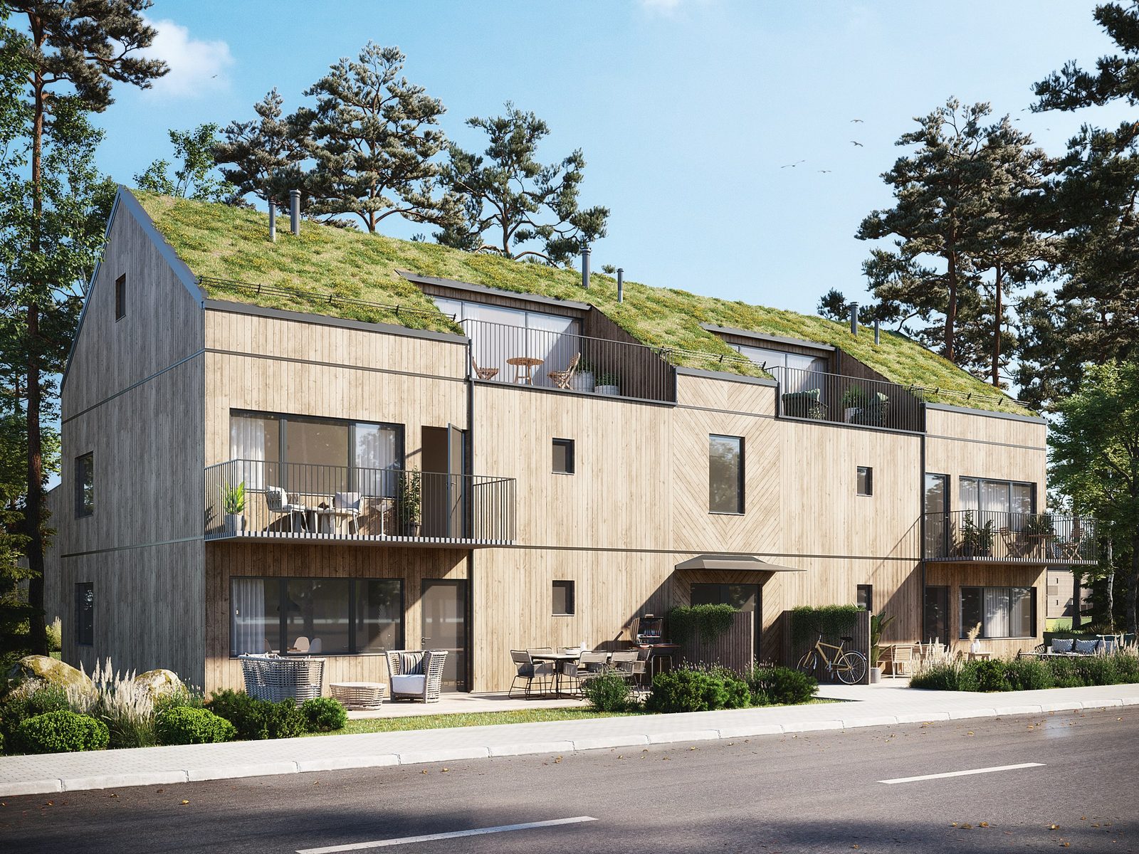 Terraced homes · timber facade